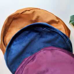 Velvet Pouf Cover Only - Round Zafu Meditation Cushion Case Floor Puff Sustainable Mindful Gift Custom Size - thumbnail 3