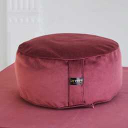 Velvet Pouf Cover Only - Round Zafu Meditation Cushion Case Floor Puff Sustainable Mindful Gift Custom Size - thumbnail 4