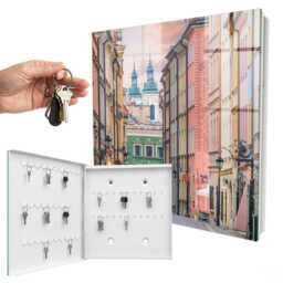 Colorful Tenement Houses Key Cabinet For Home, Pink Box Wall, Photographic Cities, Lovers Of Urban Landscapes - thumbnail 2