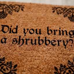 Did You Bring Shrubbery? Doormat, Celtic Vine Border, Gothic Quote Entryway Decor - thumbnail 3
