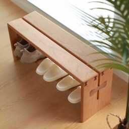 Solid Wood Entryway Bench Shoe Rack Wooden Open Shelf Organizer Storage Space Solution Hallway Unit Small Large Size Hall Stand Hanger
