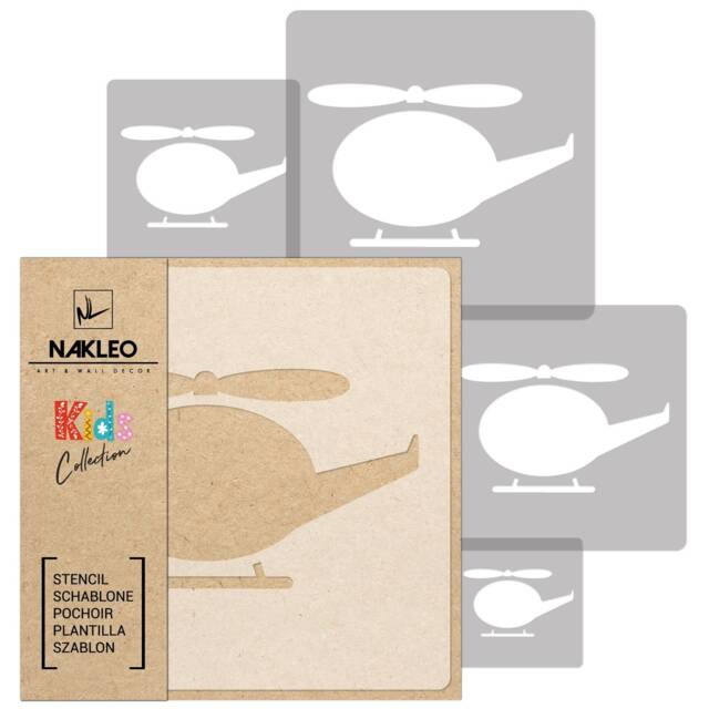Helicopter Wall Stencil Set Reusable Plastic Template, Kids Room Decor - image 1