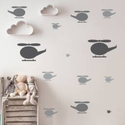 Helicopter Wall Stencil Set Reusable Plastic Template, Kids Room Decor - thumbnail 3