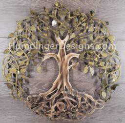 Hand Painted Metal Tree Of Life Wall Art