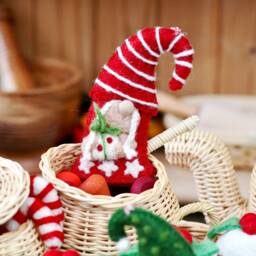 Felt Christmas Mrs Claus, Santa Claus Bauble Ornament