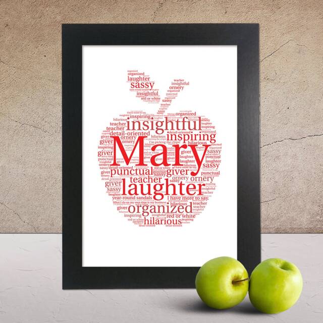 Personalised Apple Word Art Print