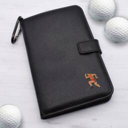 Runner Design - Personalised Leatherette Golf Organiser Complete With Divot Repairer, Marker, Tees, Scorecard & Pencils