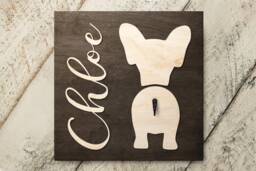 Personalized French Bulldog Hook, Wood Pet Name Sign With For Birthday Christmas Gift - thumbnail 1