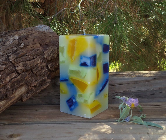 Easter Decorations, Gift, House Warming Pillar Candle , Spring Decorations, Summer Bathroom Decor - image 1