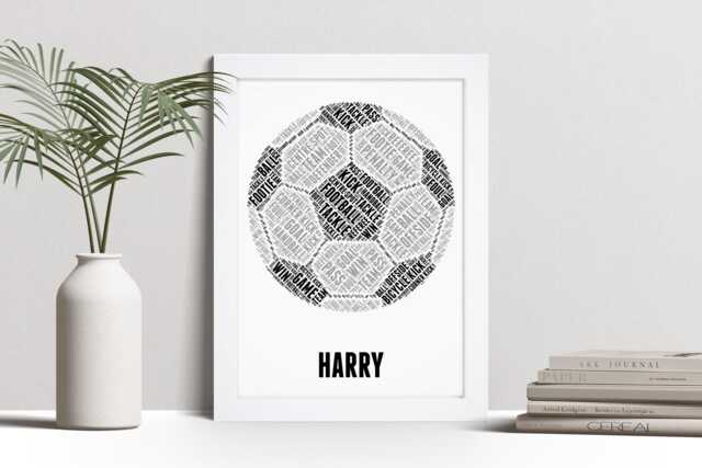 Personalised Football Word Art Print, Sport, Fan Gift, Custom Wall Framed Picture, Present For Him Her, Boys, Girls Nl - image 1