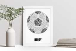 Personalised Football Word Art Print, Sport, Fan Gift, Custom Wall Framed Picture, Present For Him Her, Boys, Girls Nl - thumbnail 1