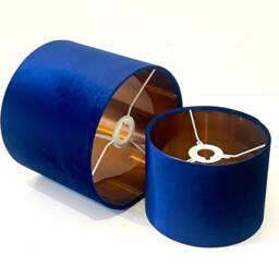 New Luxury Premium Quality Glamour Royal Blue Velvet Fabric With Brushed Metallics Lining Lamp Shade Pendant Light in Multi Sizes - thumbnail 3