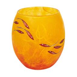 Orange Fish Candle Holder - Hand Painted Strawsilk Glass - thumbnail 2