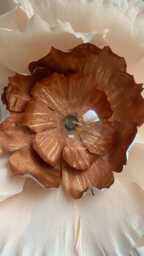 Handmade Crepe Paper Flower Chandelier Blush & Copper Led Statement Light
