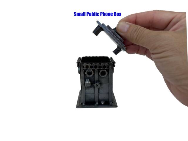 The Phone Box - Open Top. 4 Inches High. 100% Handmade. Made Out Of Scrap Metal. A Perfect & Unusual Gift For Sci-Fi Fan - image 1