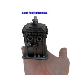 The Phone Box - Open Top. 4 Inches High. 100% Handmade. Made Out Of Scrap Metal. A Perfect & Unusual Gift For Sci-Fi Fan - thumbnail 3