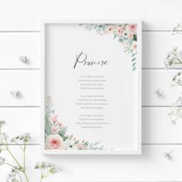 Promise Marriage Poem Print - Wedding Ceremony Reading Romantic Wall Art Or Anniversary Gift Unframed - thumbnail 1
