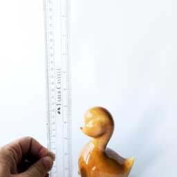 Hand Carved Ash Wood Duck Figurine Minimalist Sculpture - thumbnail 4