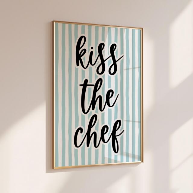 Kiss The Chef - Home Print Wall Decor Quirky Kitchen Prints