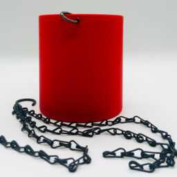Matte Red Hanging Planter With Black Chain - Modern Home Decor - thumbnail 4