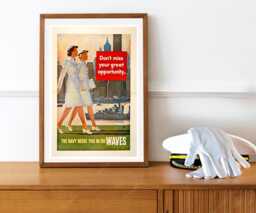 Reprint Of A Vintage Ww2 Us Navy Waves Recruiting Poster - thumbnail 1