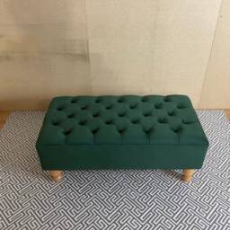 Handmade Chesterfield Velvet Footstool Custom Ottoman Bench - thumbnail 3
