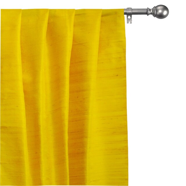 Bright Yellow Silk Dupioni Curtain Panels - Rod Pocket, Grommet, Box Pleat, Three Pinch Tab Top & Plain Ring Top - image 1