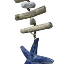Hand Crafted Driftwood Blue Starfish Hanging Decoration. Starfish. Coastal Home, Bathroom Decor - thumbnail 3
