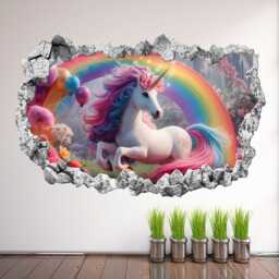 Unicorn Wall Decal Sticker Mural Poster Print Art Kids Girls Bedroom Nursery Decor Kv3 - thumbnail 1
