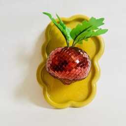 Disco Beet Wall Hanging/ Dopamine Decor/ Maximalist Fake Food/ Food Pop Art/Wall Sculpture/ Funky Decor/Kitchen/Easter Decor - thumbnail 1