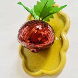 Disco Beet Wall Hanging/ Dopamine Decor/ Maximalist Fake Food/ Food Pop Art/Wall Sculpture/ Funky Decor/Kitchen/Easter Decor - thumbnail 3