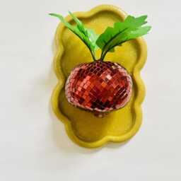 Disco Beet Wall Hanging/ Dopamine Decor/ Maximalist Fake Food/ Food Pop Art/Wall Sculpture/ Funky Decor/Kitchen/Easter Decor - thumbnail 2