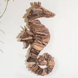 Handmade Driftwood Wall Art 24 Inch/60 cm, Drift Wood , Sea Horse Art, Home Decor, Room Living Room, Gift Idea - thumbnail 3