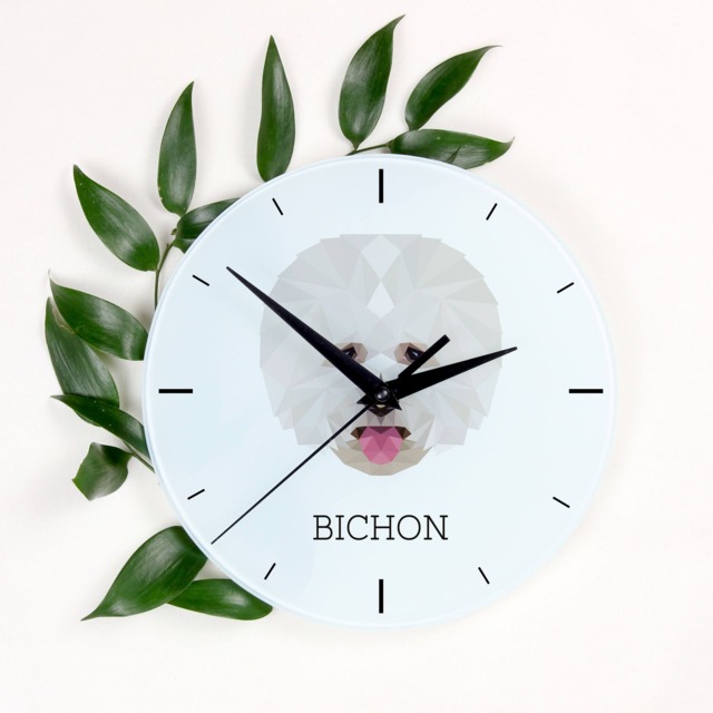 A Clock With A Bichon Frise Dog. New Collection The Geometric Dog - image 1