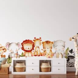 Safari Animal Wall Decals Reusable Jungle Nursery Decor - thumbnail 4