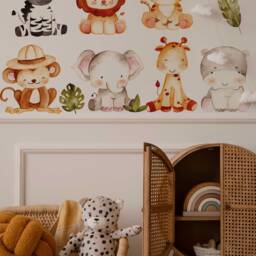 Safari Animal Wall Decals Reusable Jungle Nursery Decor - thumbnail 3