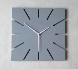 Gray Square Wood Wall Clock Minimalist Modern Decor - 11.81'' - thumbnail 1