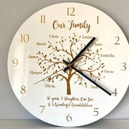 50Th Golden Wedding Clock, Family Tree, Anniversary Gift, Personalised Couples Gift - thumbnail 3
