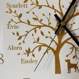 50Th Golden Wedding Clock, Family Tree, Anniversary Gift, Personalised Couples Gift - thumbnail 2