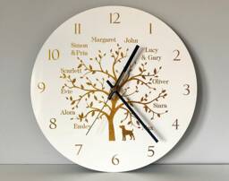 50Th Golden Wedding Clock, Family Tree, Anniversary Gift, Personalised Couples Gift - thumbnail 1