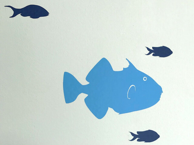 Fish Wall Decal Nautical Bathroom Decor - 24 Piece Set Stickers Unique Kids Room Or Boy Nursery Ocean Decals For - image 1