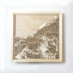 Cleveland Wooden Map - Laser Cut Pinewood Minimalist Wall Art - thumbnail 1
