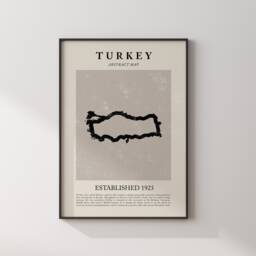Abstract Turkey Map Vintage Wall Art Print Picasso + Matisse Inspired Travel Poster - thumbnail 1