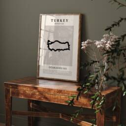 Abstract Turkey Map Vintage Wall Art Print Picasso + Matisse Inspired Travel Poster - thumbnail 2