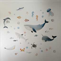 Fabric Nursery Wall Stickers - Sea Life Removable Ocean Theme Decals For Kids' Bedroom Or Playroom - thumbnail 2
