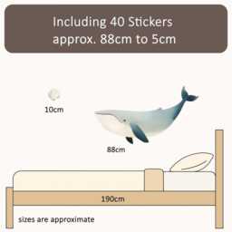 Fabric Nursery Wall Stickers - Sea Life Removable Ocean Theme Decals For Kids' Bedroom Or Playroom - thumbnail 3