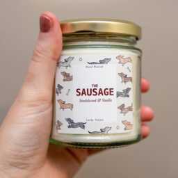 The Sausage Dog Daschund Scented Soy Wax Vegan Hand Poured Jar Candle - thumbnail 2