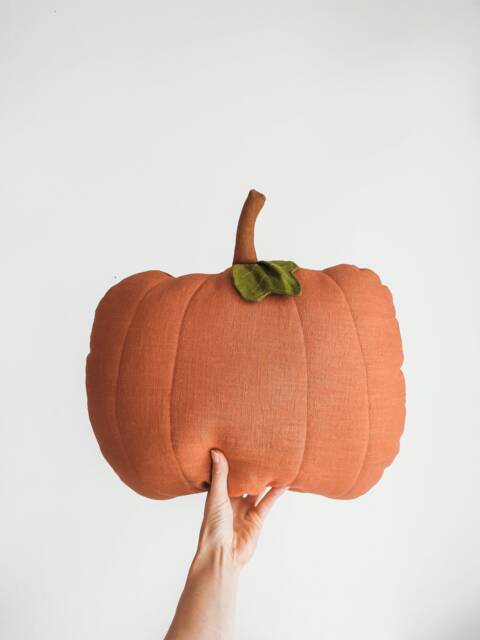 Linen Pumpkin Shaped Cushion Decorative Autumn Pillow Halloween Decoration - image 1