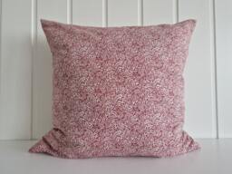 Red/ White Floral Print Cotton Pillow-Cover, 50x50 cm/ 19, 7x19, 7 Inch, For Decorative Pillow - thumbnail 1