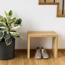 Handcrafted Solid Oak Wooden Stool, Handmade Side Table, Bathroom Stool, Versatile & Compact Furniture - thumbnail 3